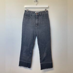 Rachel Comey Legion Black Wash Cropped Raw Hem Denim- Sz 6